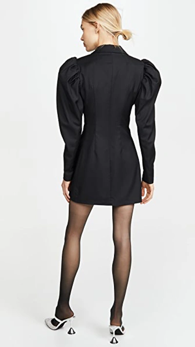 Shop Rotate Birger Christensen Carol Plain Blazer Dress In Pirate Black