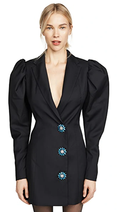 Shop Rotate Birger Christensen Carol Plain Blazer Dress In Pirate Black