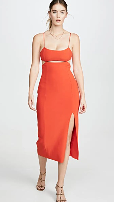 Shop Bec & Bridge Ulla Mouth Midi Dress In Blood Orange