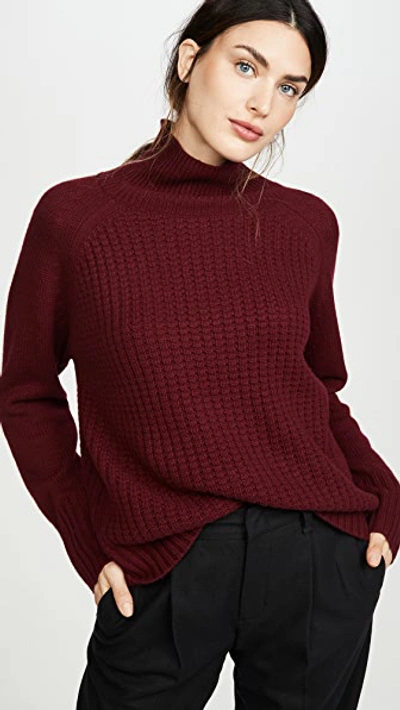 Shop Nili Lotan Houston Cashmere Sweater In Merlot