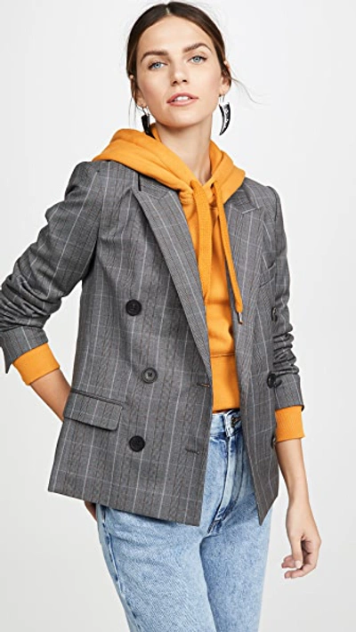 Shop Isabel Marant Étoile Visby Double Breasted Blazer In Grey