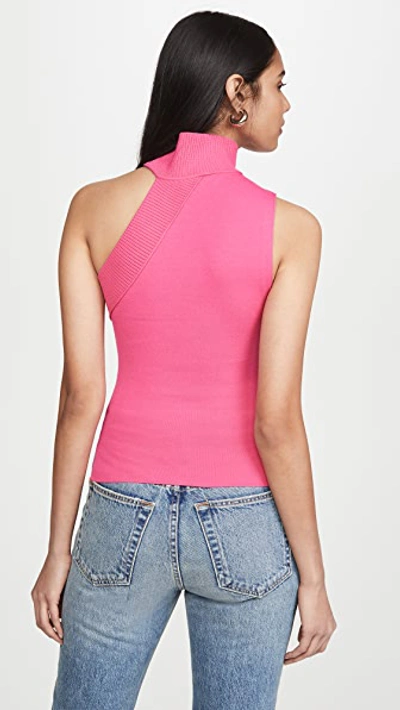 Shop Alice And Olivia Kiki Multi Stitch Tank Cutout Tank In Wild Pink