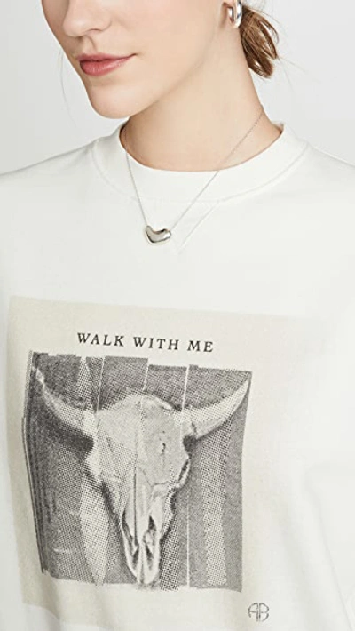 Shop Anine Bing Ramona Sweatshirt Walk With Me In Ivory