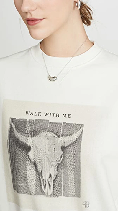 Ramona Cotton Sweatshirt Walk With Me In Ivory