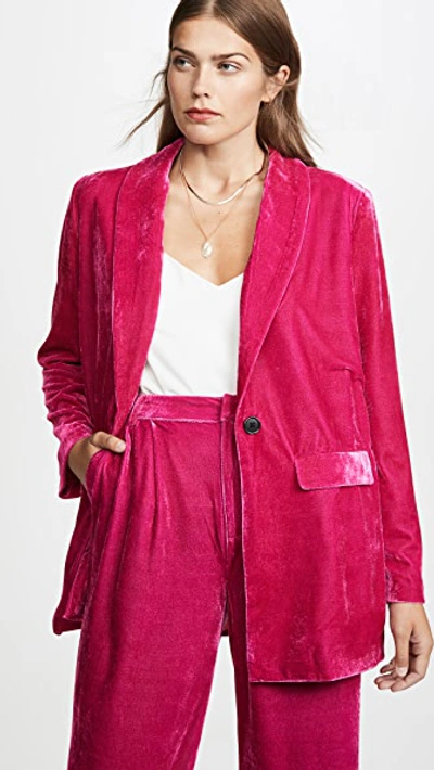 Shop Endless Rose Velvet Single Breasted Blazer In Pink