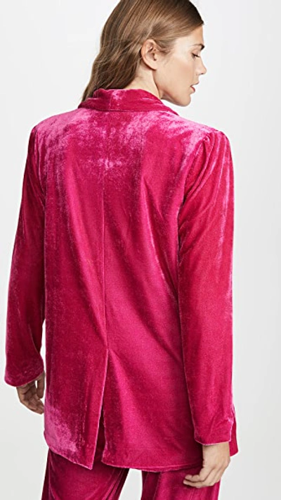 Shop Endless Rose Velvet Single Breasted Blazer In Pink