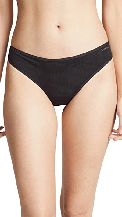 Shop Calvin Klein Underwear Form Thong In Black