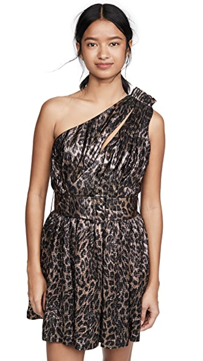 Shop Retroféte Kayla Dress In Leopard Lamé