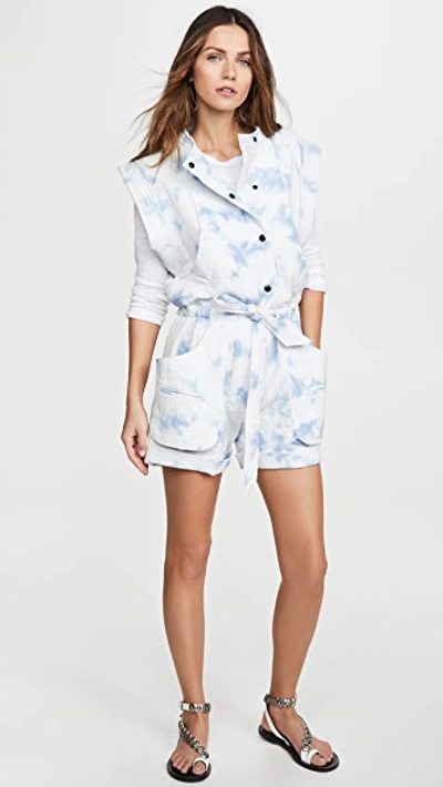 Shop Isabel Marant Étoile Blithe Romper In Light Blue