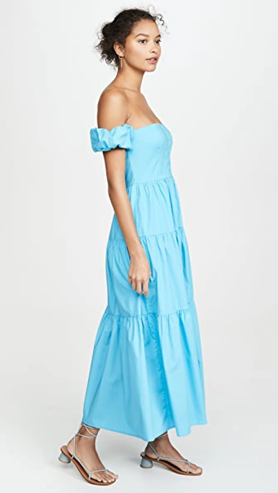 Shop Staud Elio Dress In Bright Blue