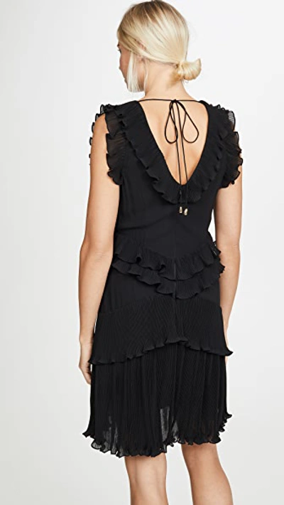 Shop Zimmermann Super Eight Pleated Frill Mini Dress In Black