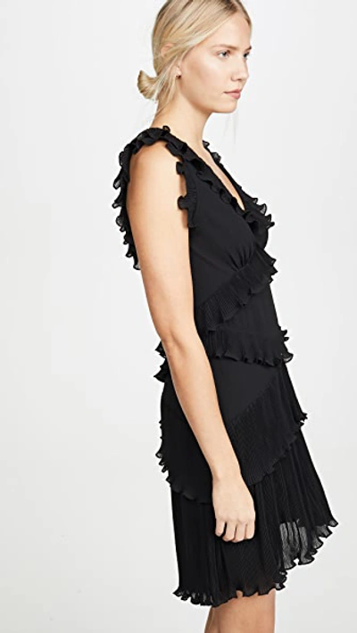 Shop Zimmermann Super Eight Pleated Frill Mini Dress In Black