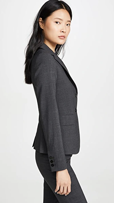 Shop Theory Good Wool Carissa Blazer In Charcoal Melange