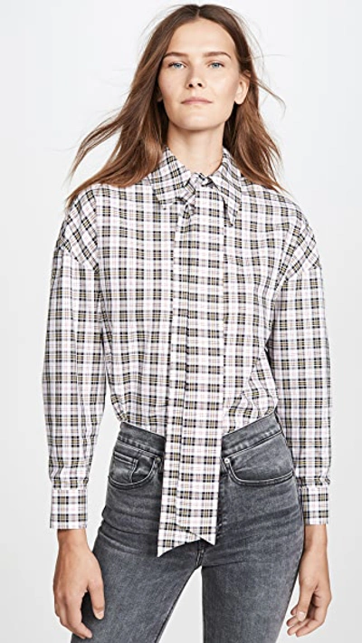 Shop Tibi Easy Shirt With Zipper Detail In White Multi