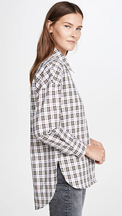 Shop Tibi Easy Shirt With Zipper Detail In White Multi