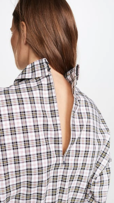 Shop Tibi Easy Shirt With Zipper Detail In White Multi