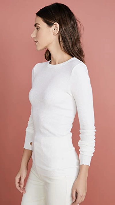 Shop Enza Costa Thermal Crew Top In White
