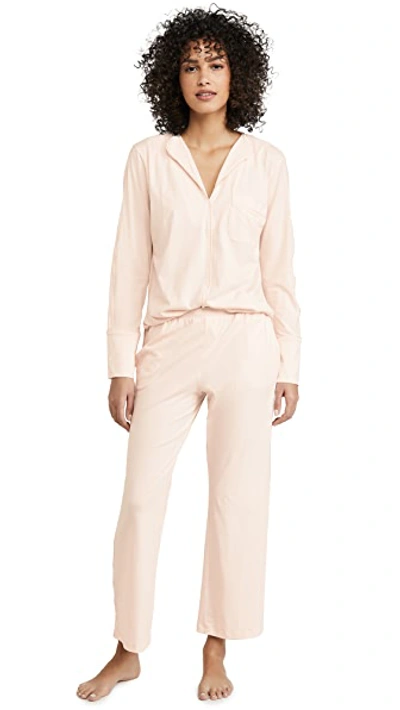 Shop Skin Cotton Pj Set In Pale Pink