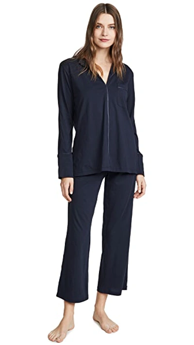 Shop Skin Cotton Pj Set In Midnight