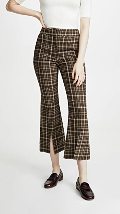 Shop Adam Lippes Bell Crop Pant With Slit In Plaid