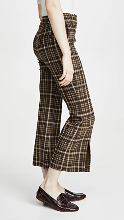 Shop Adam Lippes Bell Crop Pant With Slit In Plaid