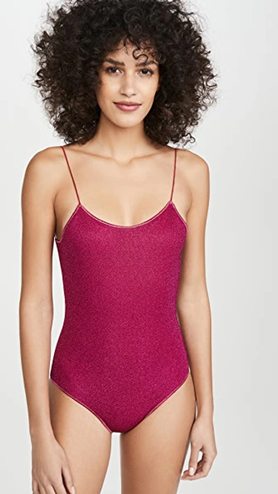 Shop Oseree Lumiere One Piece In Fuscia