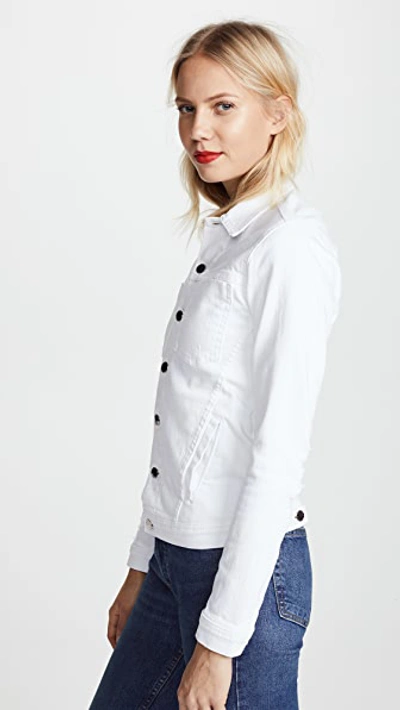 Shop L Agence Celine Distressed Jacket In Blanc Destruct