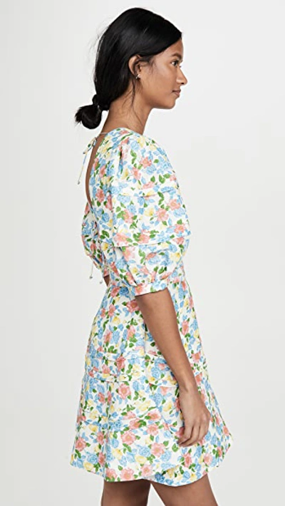 Shop Amur Avian Dress In White Anemone Floral