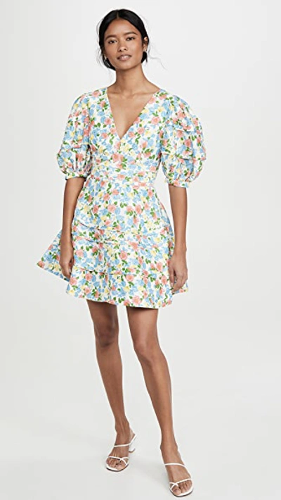 Shop Amur Avian Dress In White Anemone Floral