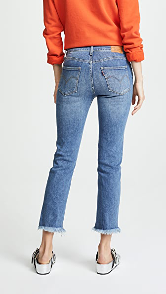 levi's 724 straight crop indigo pixel