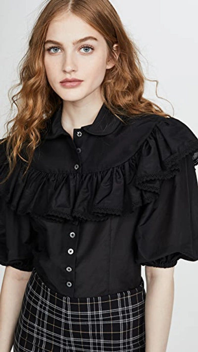 Shop Marc Jacobs The Ruffle Blouse In Black