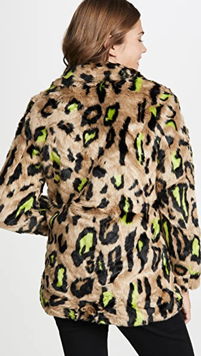 Shop Apparis Chloe Faux Fur Coat In Neon Leopard