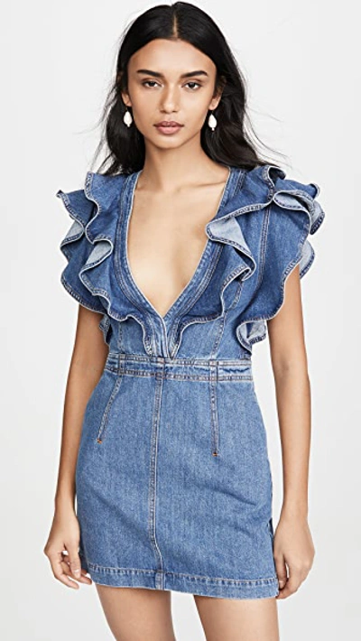 Deep V Neck Denim Dress