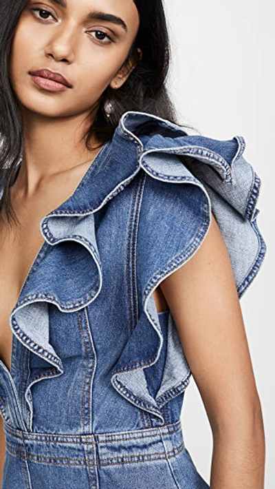 Deep V Neck Denim Dress