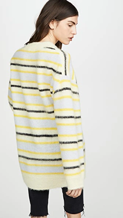 Shop Acne Studios Karalynn Fluffy Alpaca Pullover In Yellow/multi