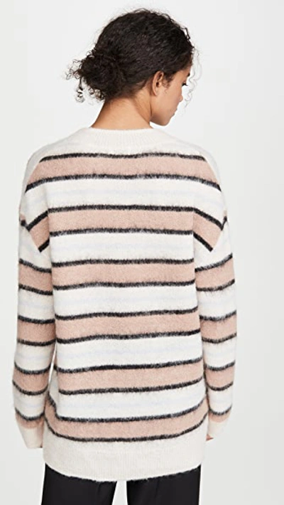 Shop Acne Studios Karalynn Fluffy Alpaca Pullover In Old Pink/multi