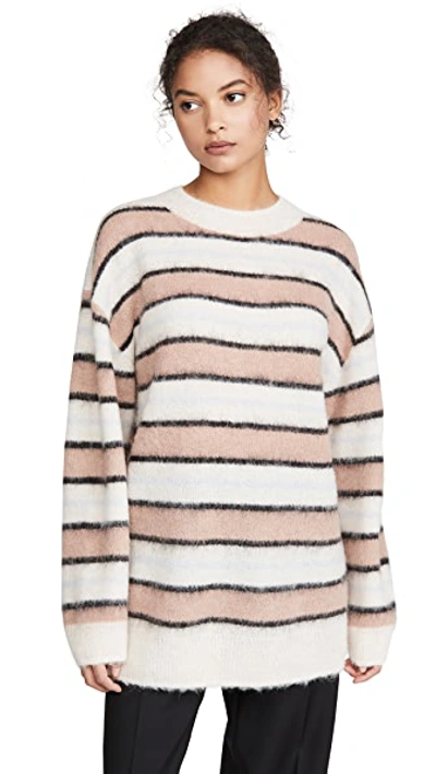 Shop Acne Studios Karalynn Fluffy Alpaca Pullover In Old Pink/multi