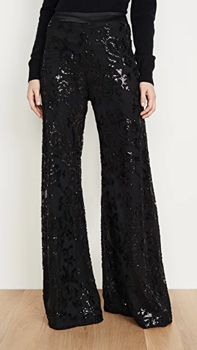 Shop Alexis Silvestro Pants In Beaded Black