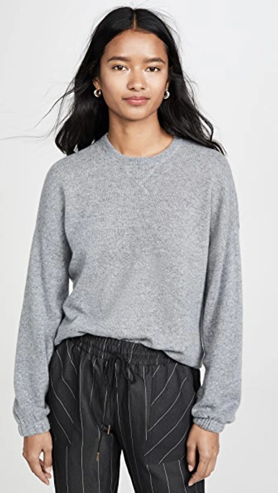 Shop Atm Anthony Thomas Melillo Cashmere Crew Neck Sweater In Heather Grey