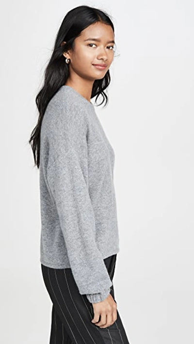 Shop Atm Anthony Thomas Melillo Cashmere Crew Neck Sweater In Heather Grey