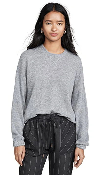 Shop Atm Anthony Thomas Melillo Cashmere Crew Neck Sweater In Heather Grey