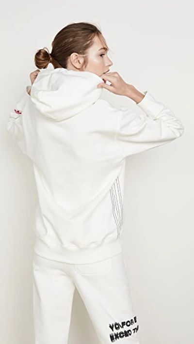 Shop Adidas Originals By Alexander Wang Graphic Hoodie In Core White