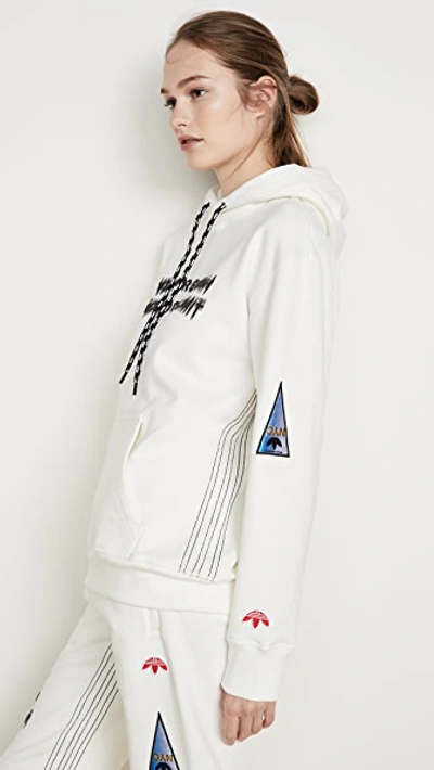 Shop Adidas Originals By Alexander Wang Graphic Hoodie In Core White