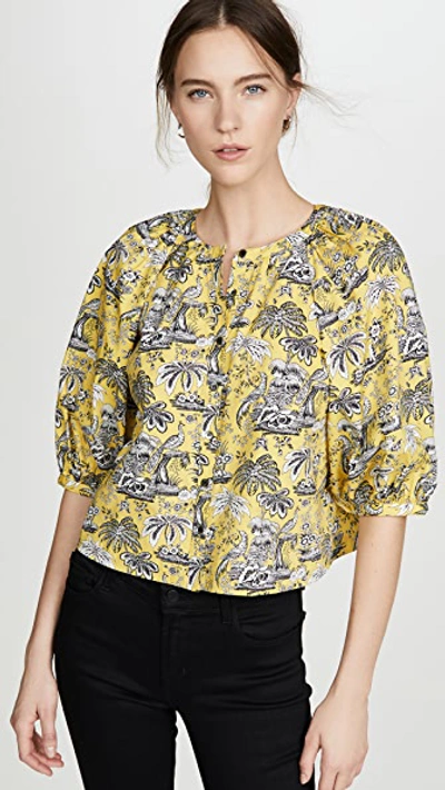 Shop Staud Dill Top In Marigold Toile