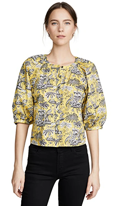 Shop Staud Dill Top In Marigold Toile