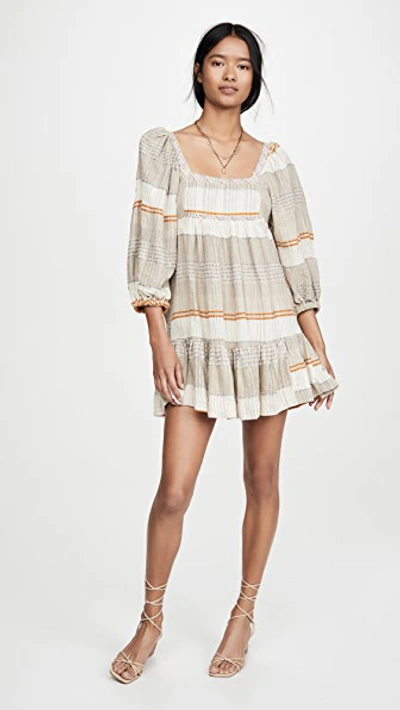 Shop Free People Cozy Striped Mini Dress In Ivory Combo