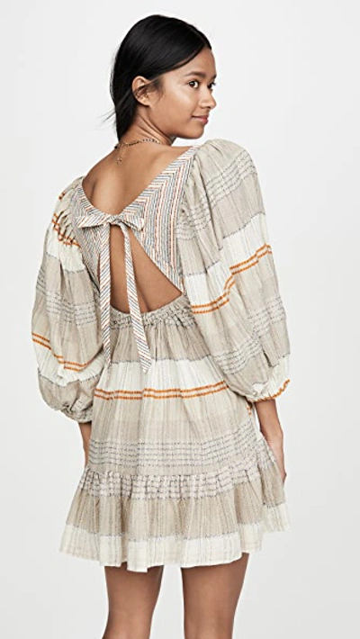 Shop Free People Cozy Striped Mini Dress In Ivory Combo