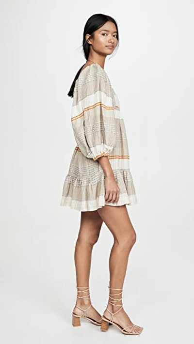 Shop Free People Cozy Striped Mini Dress In Ivory Combo