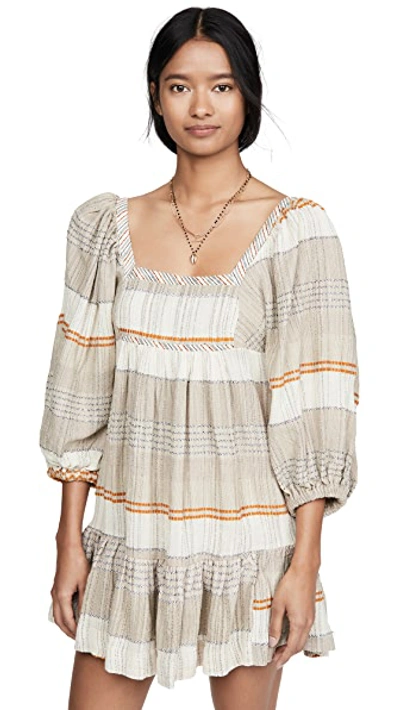 Shop Free People Cozy Striped Mini Dress In Ivory Combo