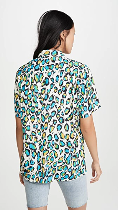 Shop R13 Tony Shirt In Multicolor Leopard